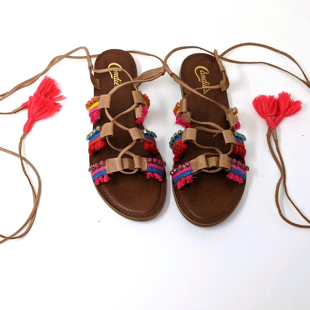 Leather Candies gladiator sandals. Size 9½